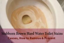 Stubborn brown hard water stains, rings & sediments causes and removal