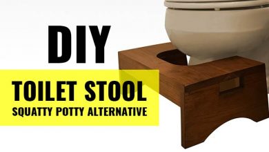 DIY toilet stool at home from wood
