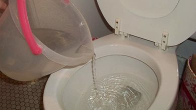 How to manually flush a toilet without running water, faulty handle and broken chain