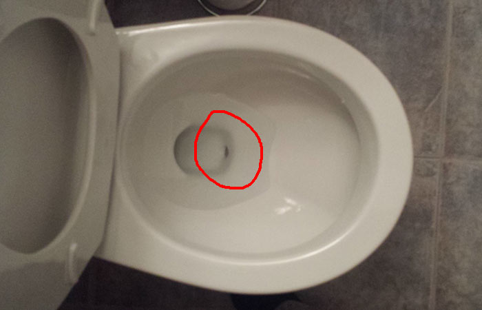 Toilet Siphon Jet/Hole at the bottom of bowl