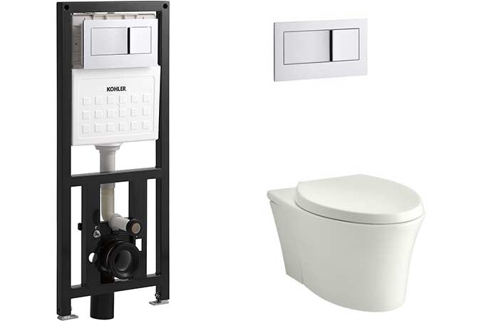Kohler wall hung toilet with up to 28 inches height adjustment