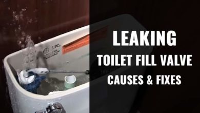 Leaking toilet fill valve from top and bottom, causes and fixes