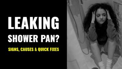 Leaking shower pan, causes, signs, fixes, test, and repain cost