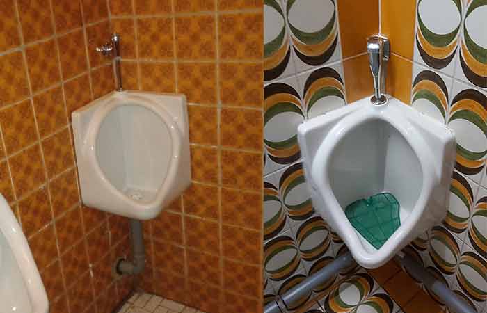 Corner urinal